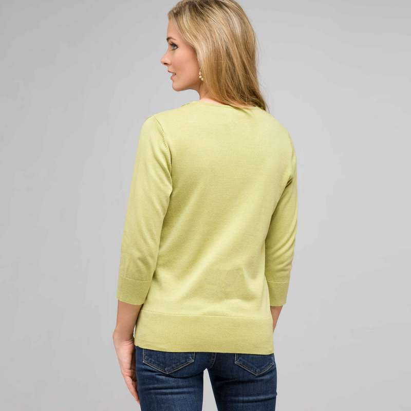 Lace Trimmed Cardigan, spring bud, large image number 1